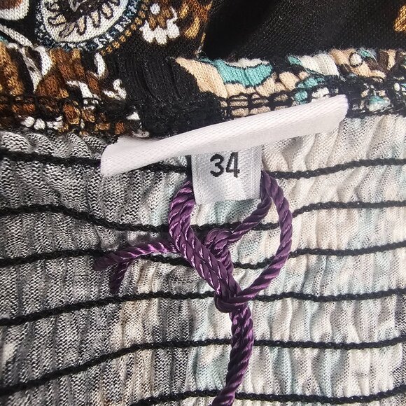 NWT LASCANA PAISLEY‎ HALTER DRESS BLACK/MULTICOLOR  STRETCH TIE NECK US SZ 2 - Picture 5 of 9